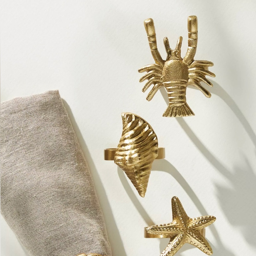 Set of 4 coastal napkin rings- purchased from Anthropologie - Picture 4 of 4